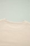 Jet Stream Solid Color Ruffled Shoulder Long Sleeve Blouse