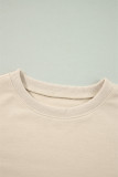 Jet Stream Solid Color Ruffled Shoulder Long Sleeve Blouse