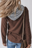 Hooded Ribbed Knitting Button Up Coat