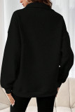 Solid Color Half Zipper Kangaroo Pockets Sweatshirt