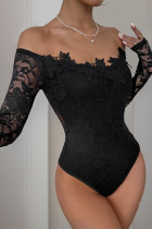 Black Lace One Piece Bodysuit