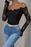 Black Lace One Piece Bodysuit