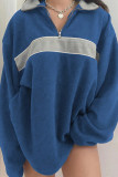 Half Zipper Color Block Sweatshirt