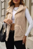 Solid Color Zipper Fleece Vest