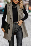 Sleeveless Lapel Blazer Long Coat