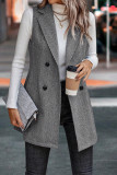 Sleeveless Lapel Blazer Long Coat