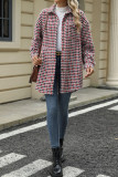 Front Open Houndstooth Long Coat