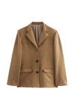 Suede Lapel BLazer Jacket