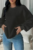 Solid Color Textured Sweatshirt