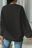 Solid Color Textured Sweatshirt
