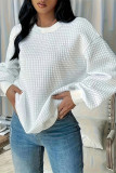 Solid Color Textured Sweatshirt