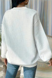 Solid Color Textured Sweatshirt