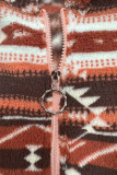 Aztec Fleece Zipper Hooded Coat
