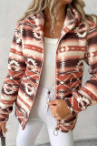 Aztec Fleece Zipper Hooded Coat