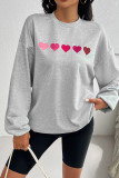 Heart Print Grey Sweatshirt