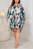 Tie Dye Plus Size Shirt Dress