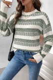Green Colorblock Sweater