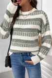 Green Colorblock Sweater