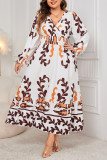 White V Neck Plus Size Dress