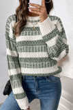 Green Colorblock Sweater