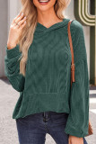 Ribbed Knitting Hooded Sweatshirt