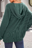 Ribbed Knitting Hooded Sweatshirt