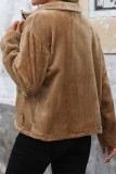 Khaki Front Open Zipper Jacket