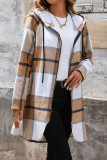 Plaid Hooded Zipper Shacket