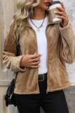 Khaki Front Open Zipper Jacket