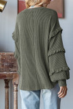 Solid Color Ruffle Lantern Sleeves Top