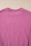 Bright Pink Sherpa Seamed Drop Shoulder Oversized Sweatshirt