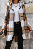 Plaid Hooded Zipper Shacket