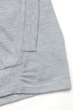 Grey Hooded Drawstring Sweatshirt