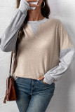 Colorblock Splicing Long Sleeves Top