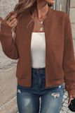 Solid Color Zipper Baseball Jacket