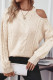 Drop Shoulder Cable Knitting Sweater