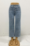 High Waist Straight Jeans