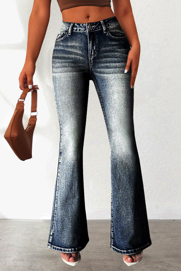 Blue DIstressed Flare Jeans