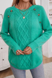 Solid Color Button Knitting Sweater