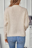 Eyelet Crew Neck Knitting Sweater