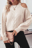 Drop Shoulder Cable Knitting Sweater