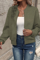 Solid Color Zipper Baseball Jacket