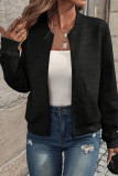 Solid Color Zipper Baseball Jacket