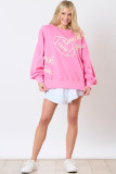 Pink Touch Down Rugby Thread Embroidery Sweatshirt