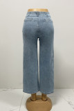 High Waist Straight Jeans