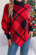 Plaid Irregular Sweater Cape