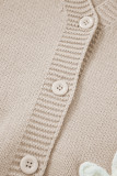 Parchment Elegant Flower Decor Button Front Cardigan