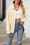 Solid Color Button Up Corduroy Shirt