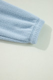 Myosotis Collared Zipper Drop Shoulder Fleece Sweatshirt