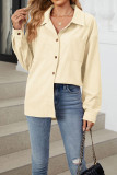 Solid Color Button Up Corduroy Shirt
